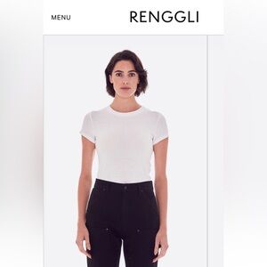 RENGGLI White Short Sleeve Crewneck Tee